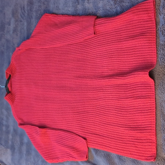 Joe Fresh| NWT Red Long Sleeve Mock Neck Midi Knit Sweater Dress - Picture 7 of 13